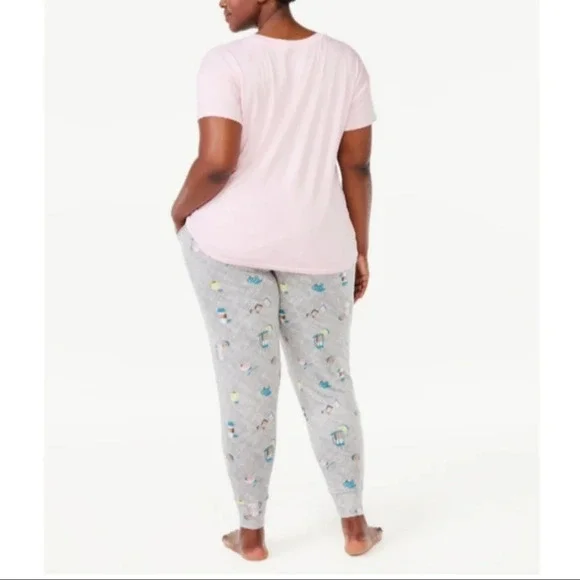 JoySpun Women's Size XL (16-18) Joggers Pajama Set "Coffee Please" Lounge Set - Picture 3 of 6